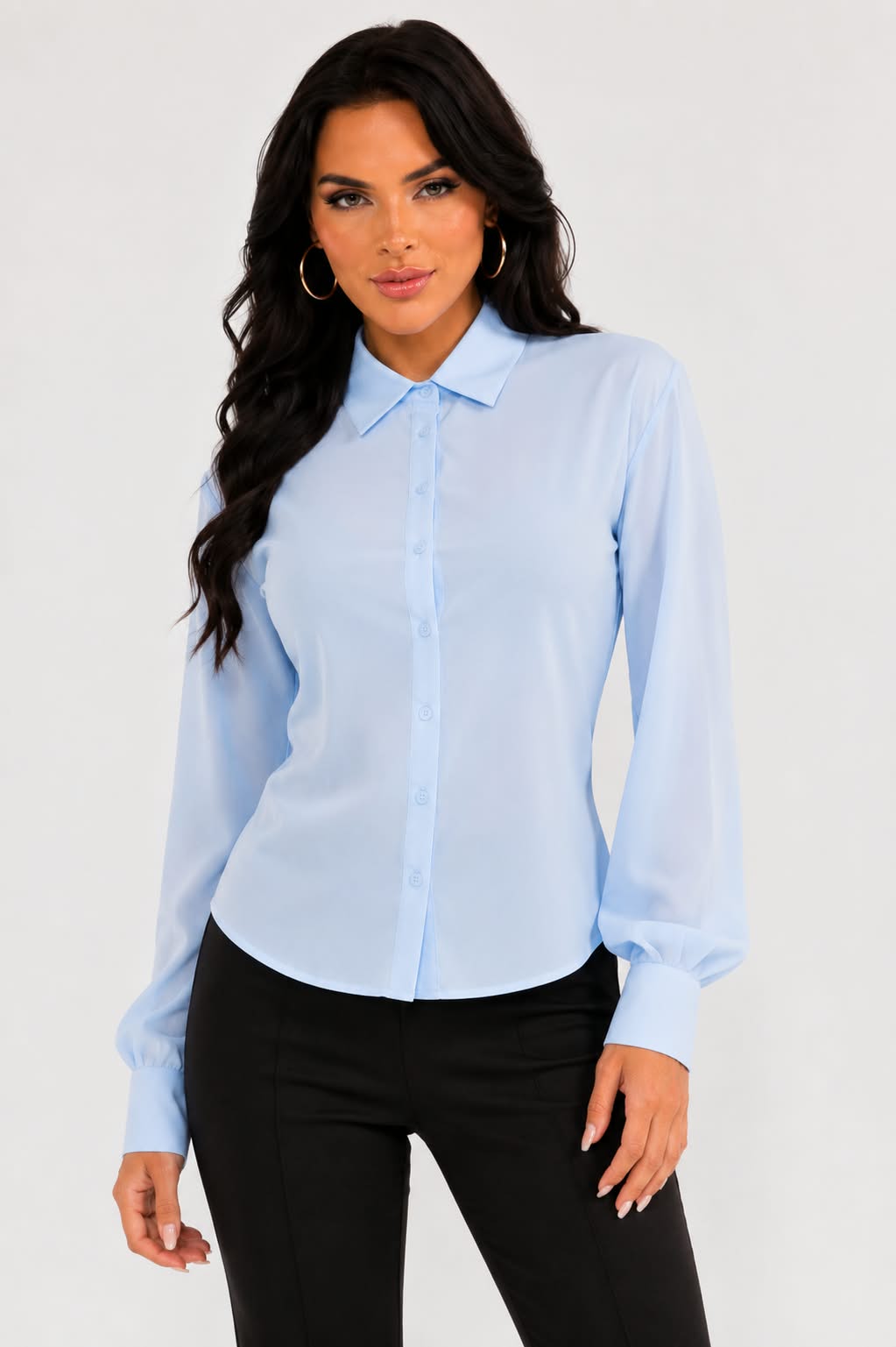 Sky Blue Shirt & Wrap Halter Top Set 🩵