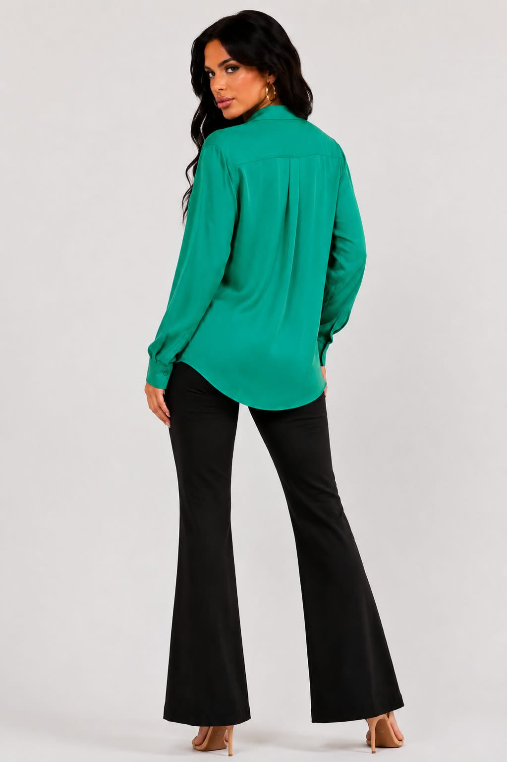 Emerald Green Shirt & Wrap Halter Top Set 💚