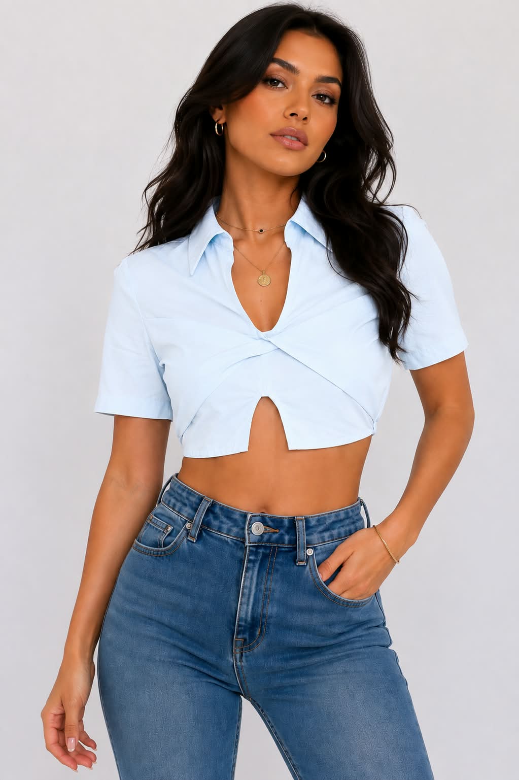 Skyline Twist Crop Shirt