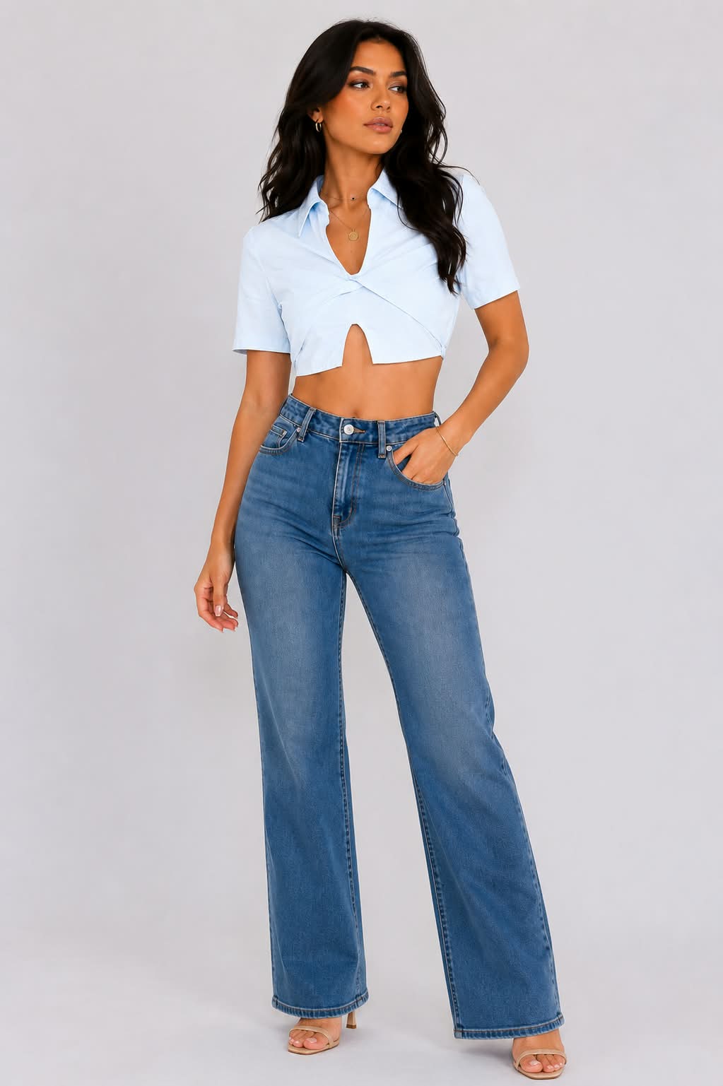 Skyline Twist Crop Shirt