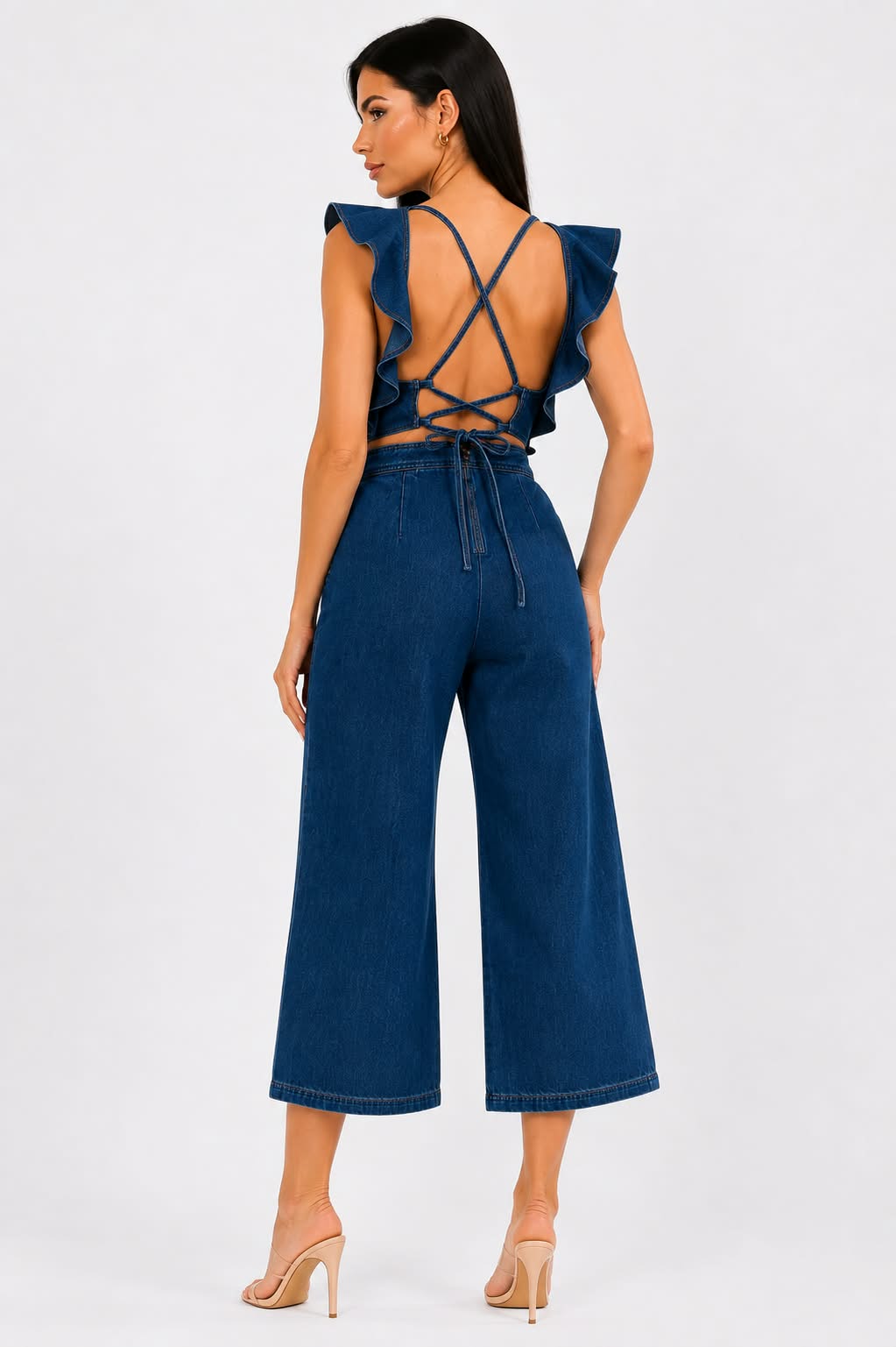 Sienna Ruffle Denim Jumpsuit